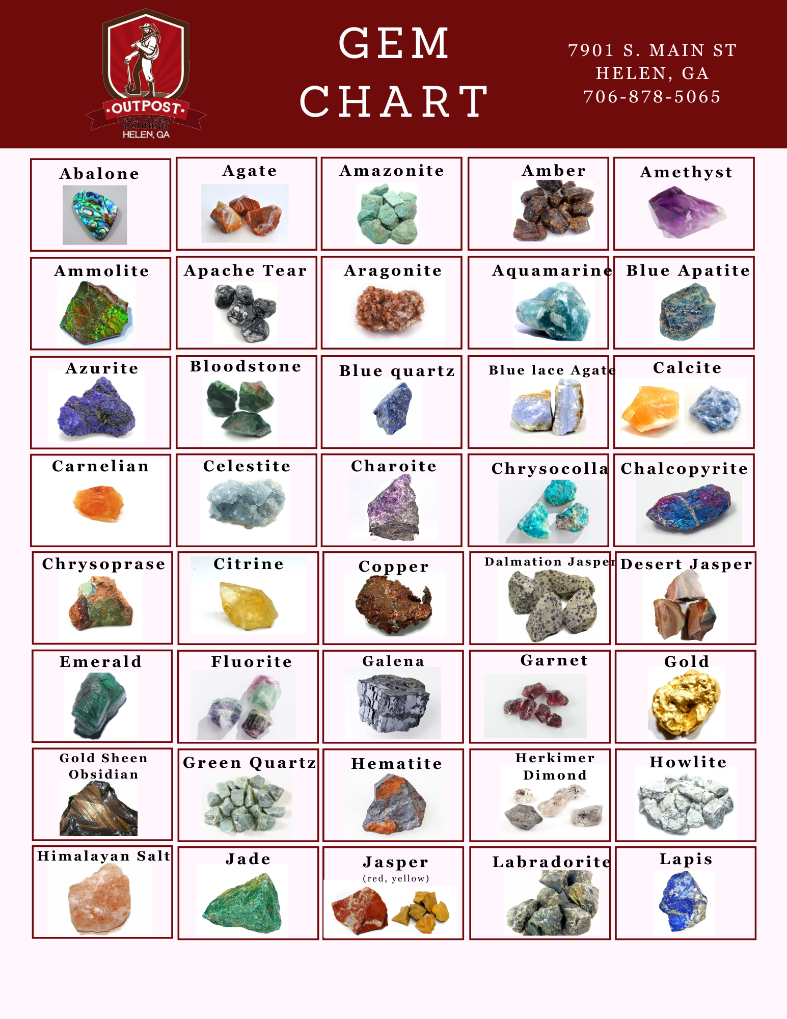 Gem Chart – Outpost Gold & Gems